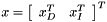 $x=\left[\begin{array}{cc} x_D^T & x_I^T \end{array}\right]^T$