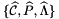 $\{\widehat{{\mathcal C}},\widehat{P},\widehat{\Lambda}\}$