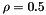 $\rho= 0.5$