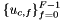 $\{u_{c,f}\}_{f=0}^{F-1} $