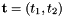 ${\bf t}=(t_1,t_2)$