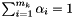 $ \sum_{i=1}^{m_k} \alpha_i = 1 $