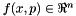 $f(x,p)\in\Re^n$