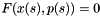 $F(x(s),p(s))=0$