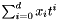 $\sum_{i=0}^d x_i t^i$